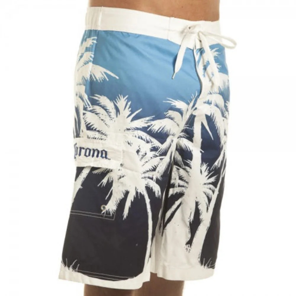 Corona blue & white tropical swim trunks size 2XL